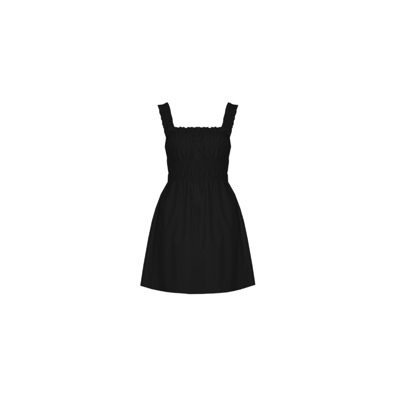 TRULLI RUCHED MINI DRESS BLACK