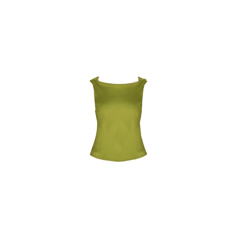 FIREBIRD COWL SLEEVELESS TOP PEA GREEN