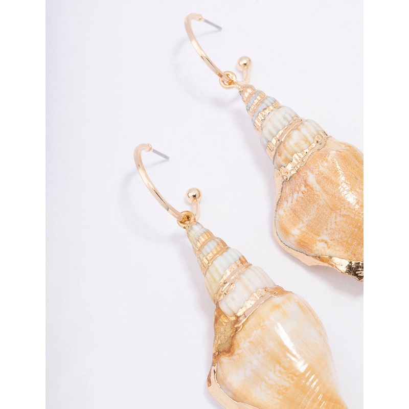 Genuine Shell Large Hoop Earrings