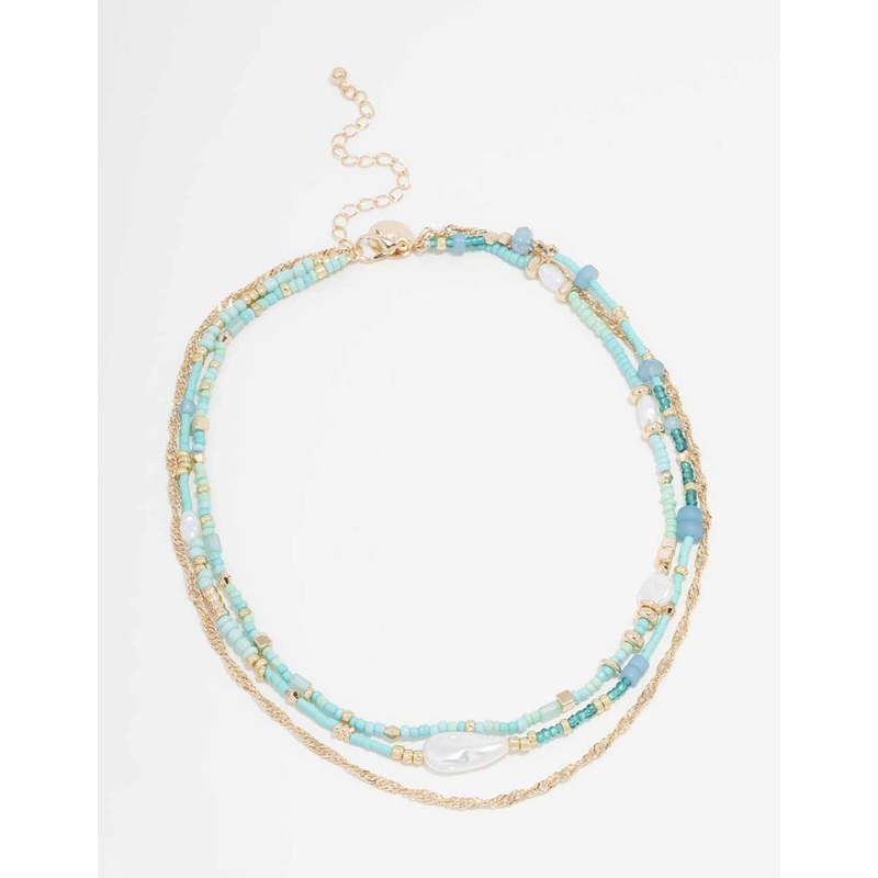 Gold Beaded & Pearl Choker 3-Pack