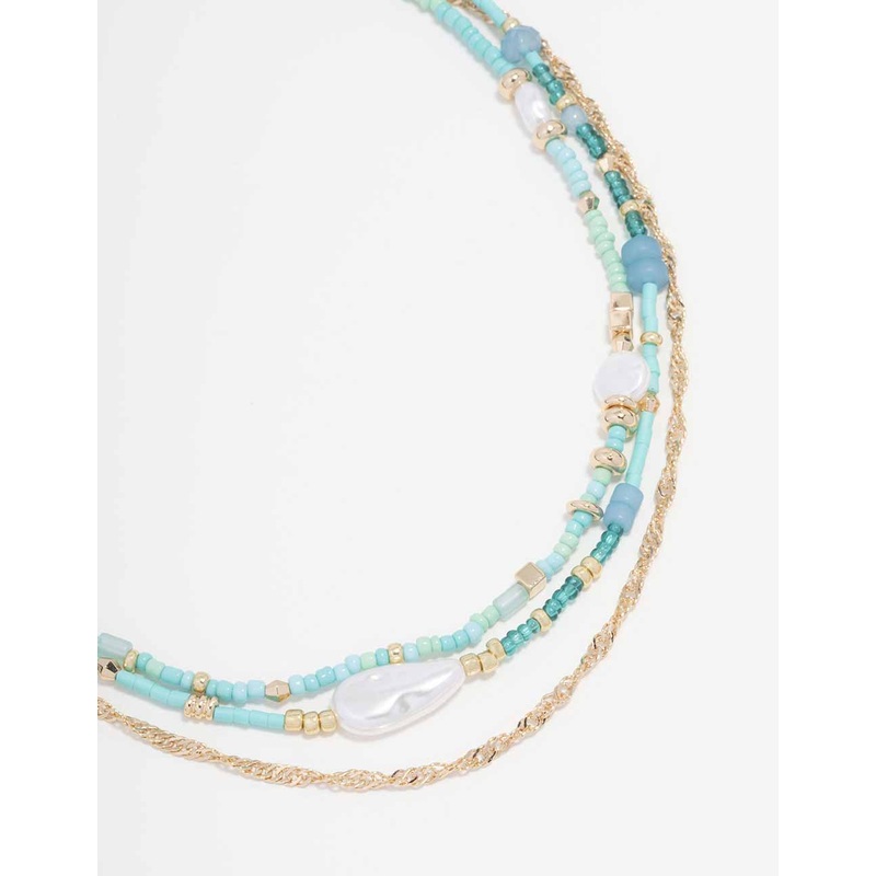 Gold Beaded & Pearl Choker 3-Pack