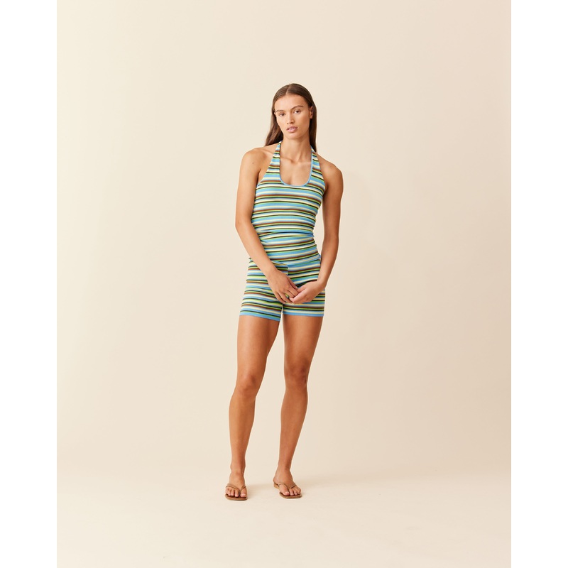 MARLA HALTER TOP HORIZON STRIPE