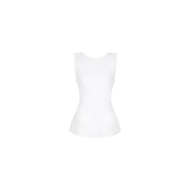 AVA LINEN BOW TOP WHITE|4|6|8|10|12|14|16|18|20