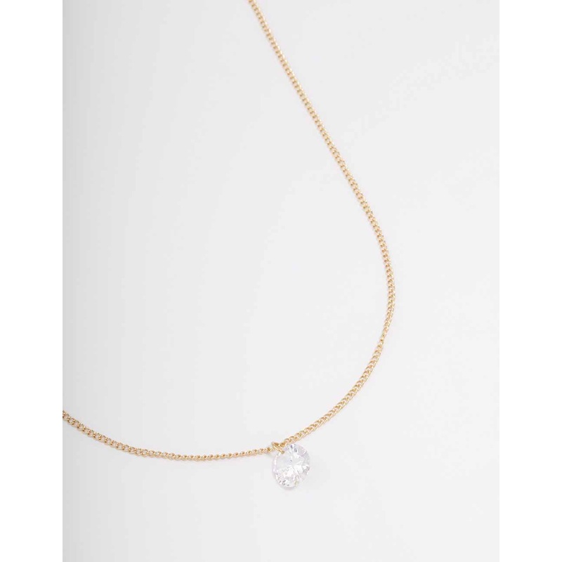 Gold Large Floating Diamante Necklace