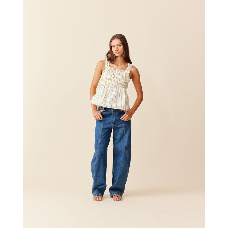 TRULLI TOP BUTTER NAVY STRIPE|4|6|8|10|12|14|16|18|20