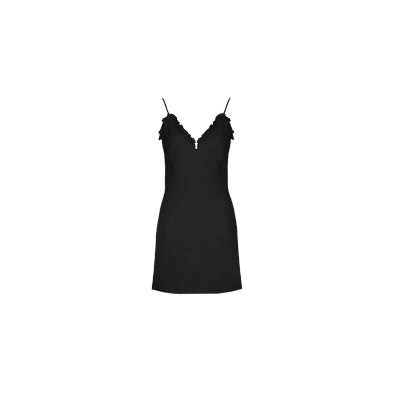 DELILAH RUFFLE MINI DRESS BLACK
