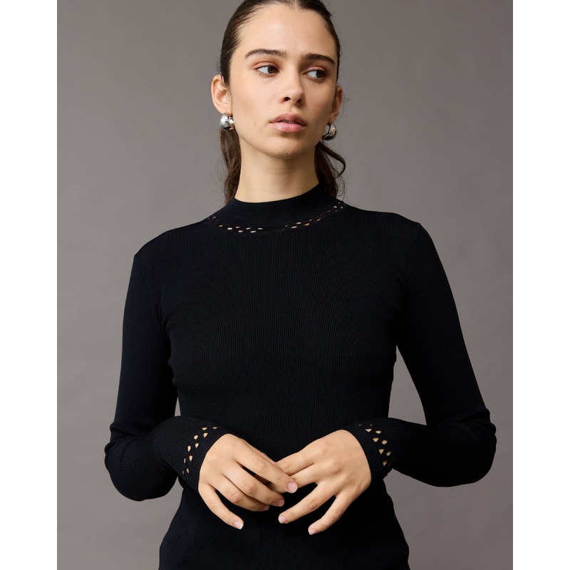 FABIENNE TURTLENECK BLACK|4|6|8|10|12|14|16|18|20|22|24