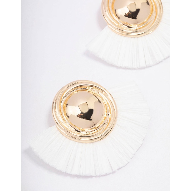 Gold Antique Raffia Stud Earrings
