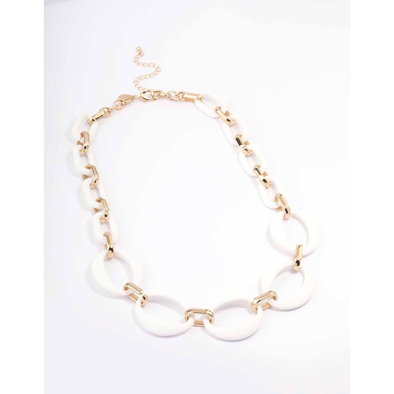 Gold Mixed Oval Link Short Necklace