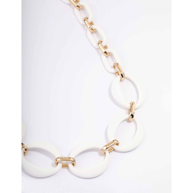 Gold Mixed Oval Link Short Necklace