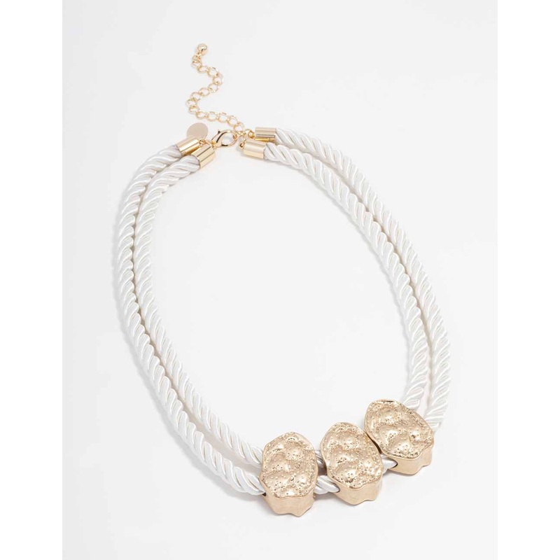 Mixed Rope Oval Textured Necklace