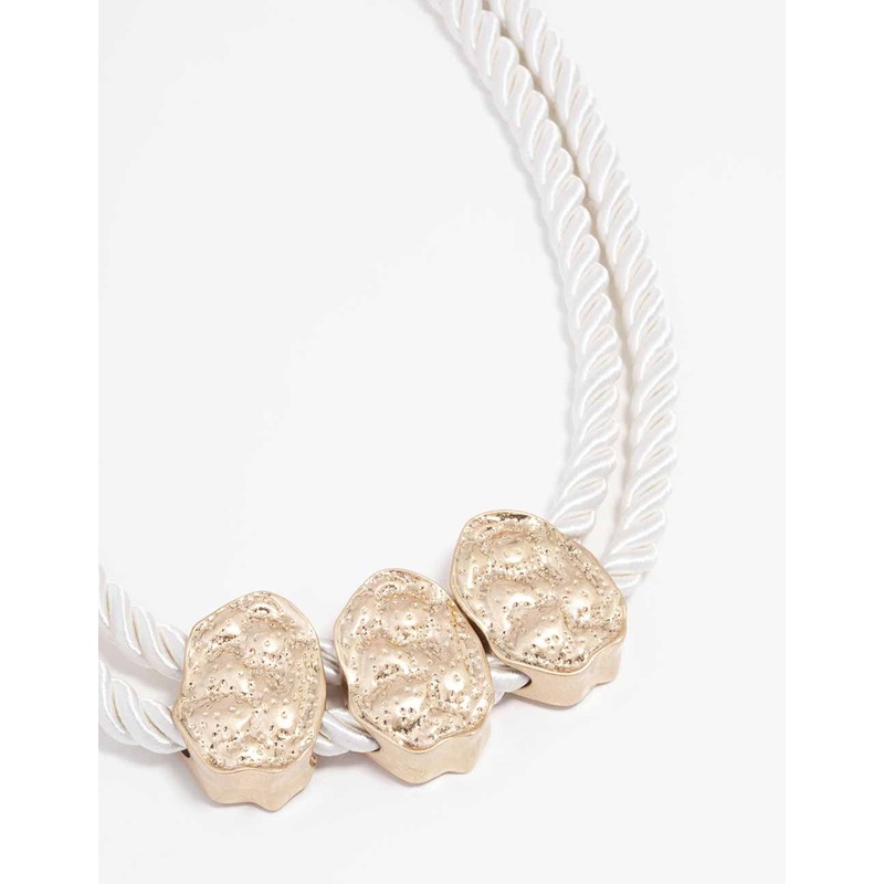 Mixed Rope Oval Textured Necklace