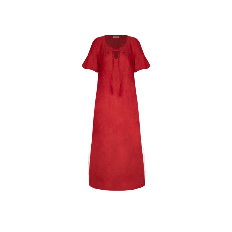 ANGEL LINEN MAXI DRESS SANGRIA