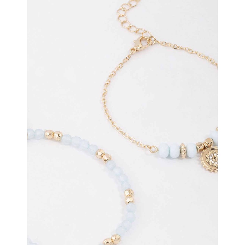 Gold Beaded Tassel Bracelet