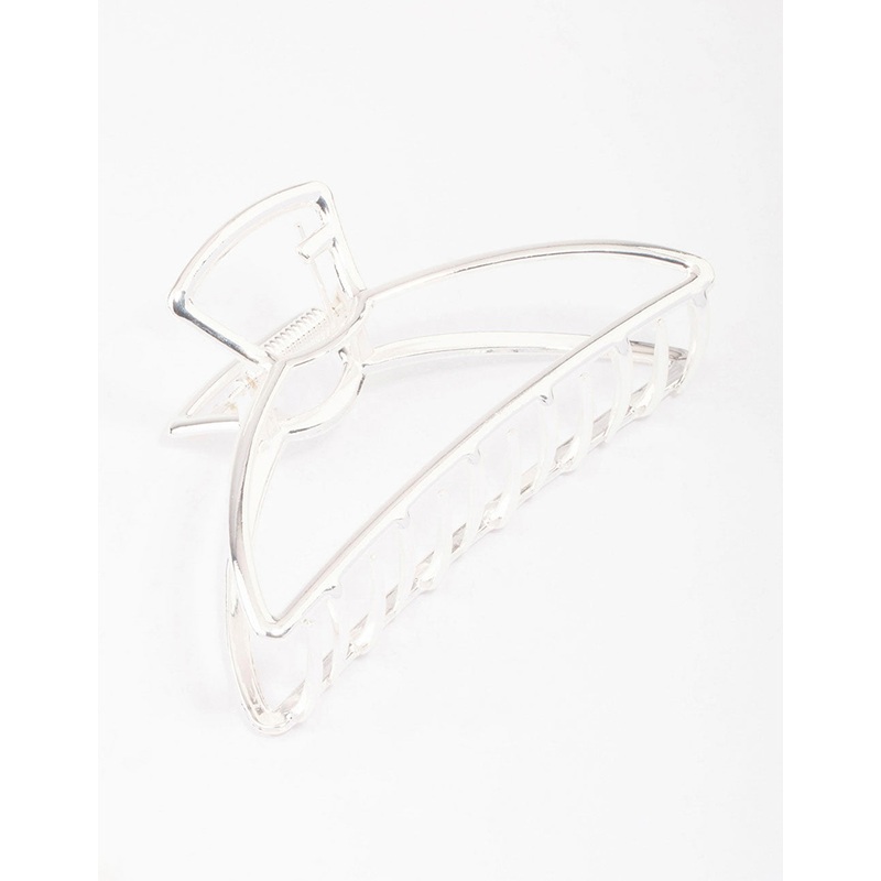 Silver Large Outline Hair Claw Clip