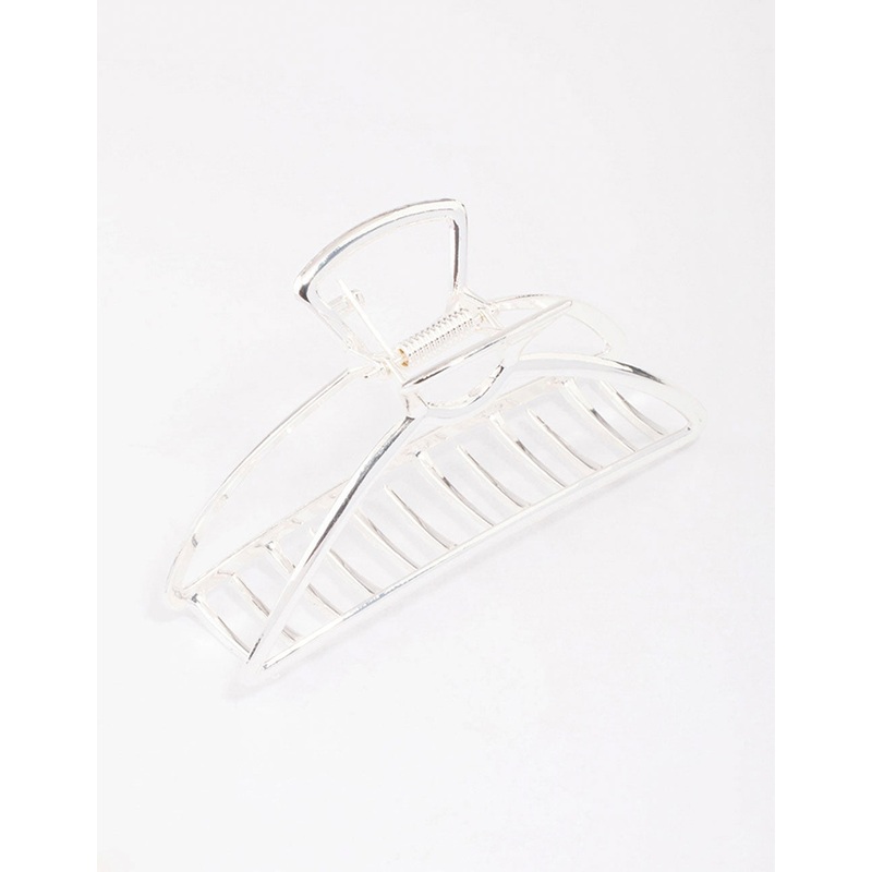 Silver Large Outline Hair Claw Clip