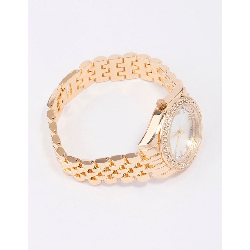 Gold Diamante Encrusted Watch