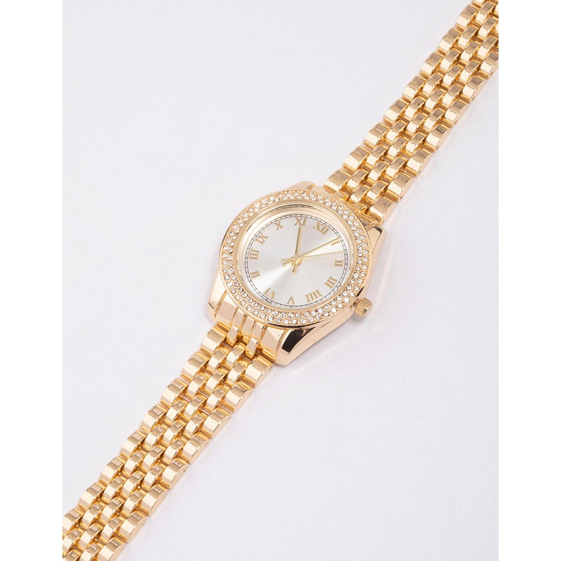 Gold Diamante Encrusted Watch