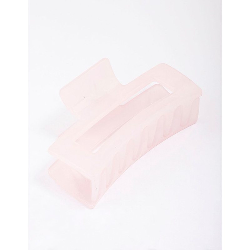 Pastel Pink Rectangular Hair Claw Clip