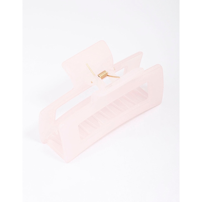 Pastel Pink Rectangular Hair Claw Clip