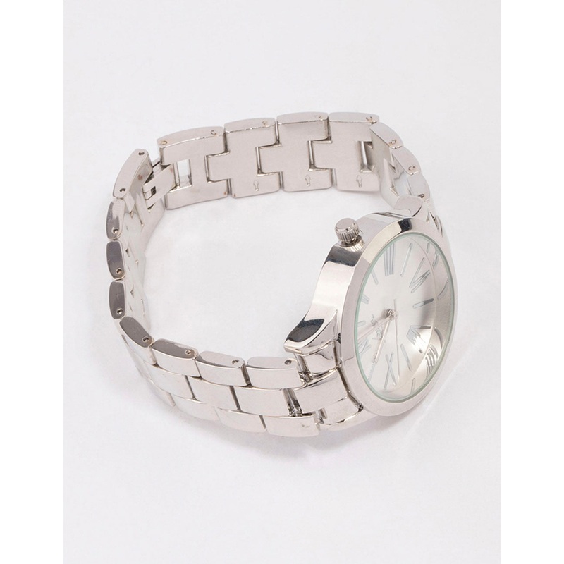 Silver Large Roman Numeral Watch