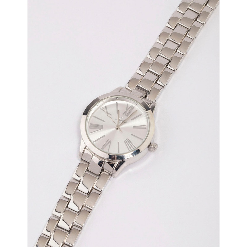 Silver Large Roman Numeral Watch