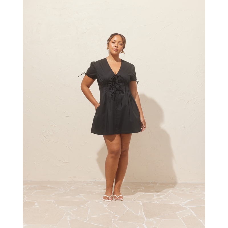 SIMONA MINI DRESS BLACK|4|6|8|10|12|14|16|18|20