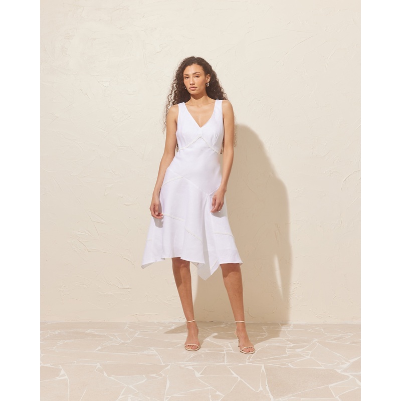 COLETTE PATCHWORK DRESS WHITE|4|6|8|10|12|14|16|18|20