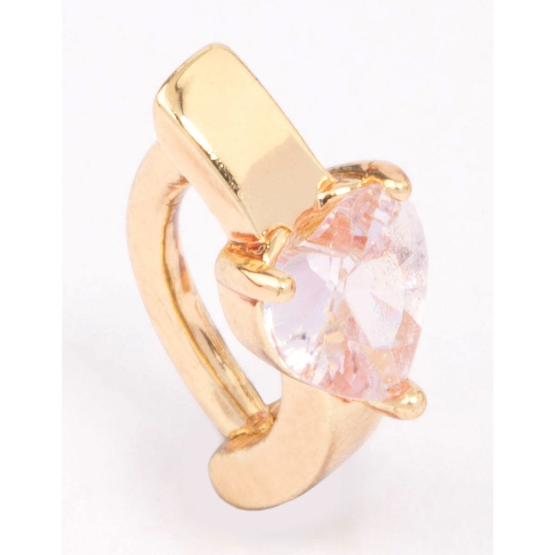 Gold Plated Surgical Steel Heart Curved Belly Ring