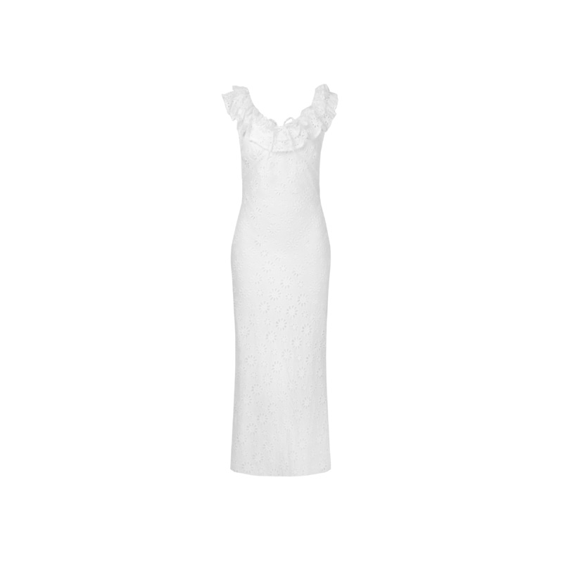 LEONIE RUFFLE DRESS WHITE|4|6|8|10|12|14|16|18|20