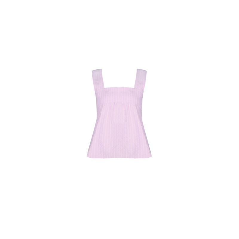 MARGIE TIE-BACK TOP LILAC STRIPE