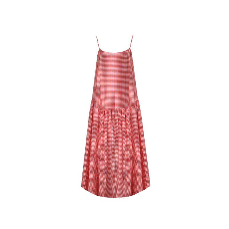 TRULLI RELAXED DRESS RED GINGHAM