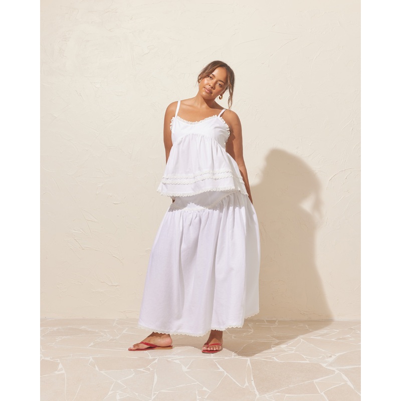 TRULLI SKIRT WHITE LINEN|4|6|8|10|12|14|16|18|20