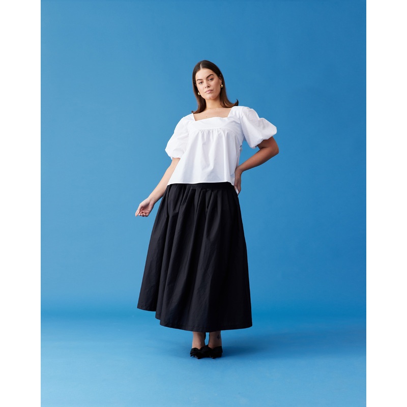 MARGIE TIE-BACK BLOUSE WHITE|4|6|8|10|12|14|16|18|20