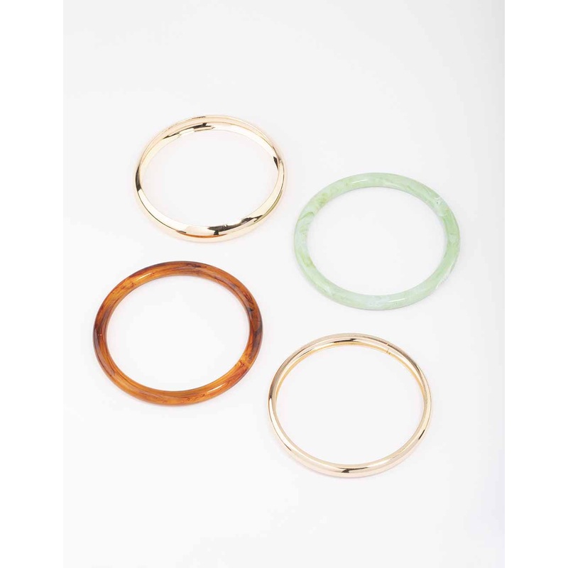 Acrylic Mixed Bangle 4-Pack|ONESIZE