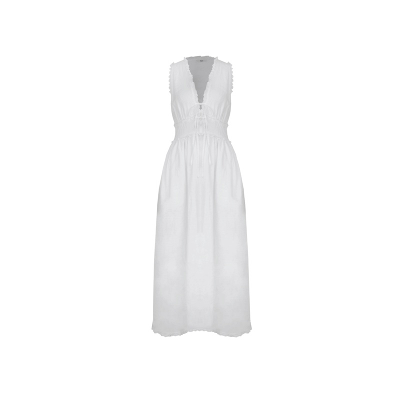 BENNY TIE DRESS WHITE|4|6|8|10|12|14|16|18|20