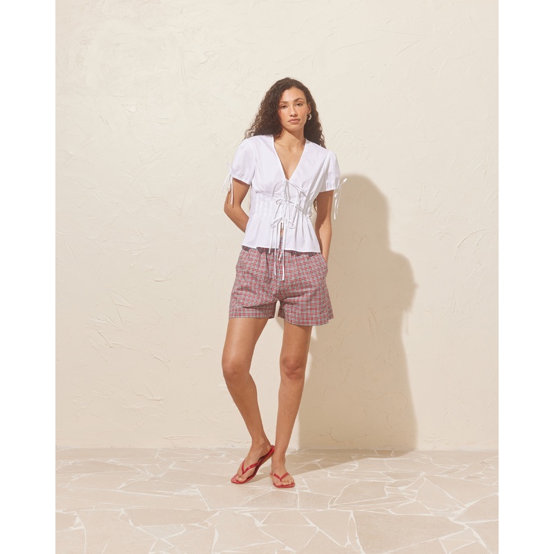 IDA SHORT BLUE RASPBERRY TARTAN