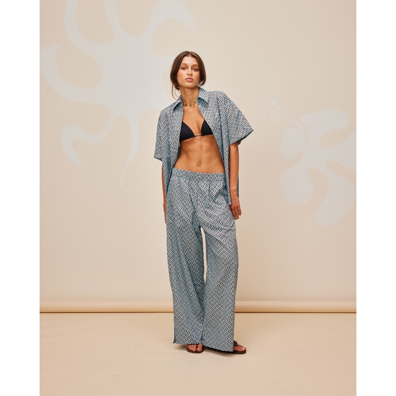 JEAN SHIRT GEOMETRIC PRINT|4|6|8|10|12|14|16|18|20
