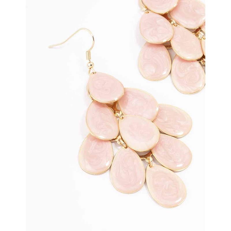 Gold Chandelier Stone Drop Earrings