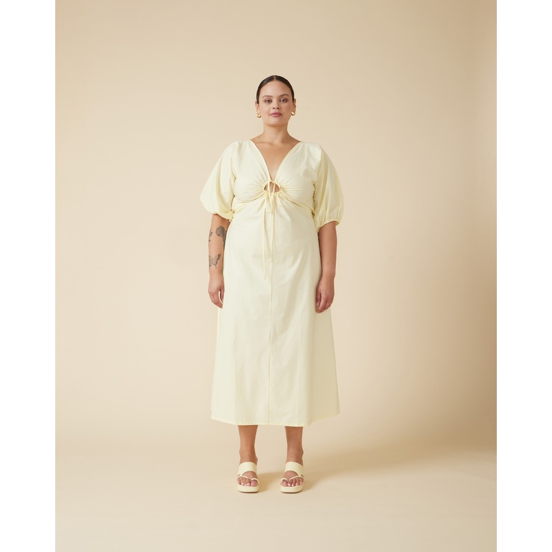 DONOVAN TIE DRESS BUTTER|4|6|8|10|12|14|16|18|20