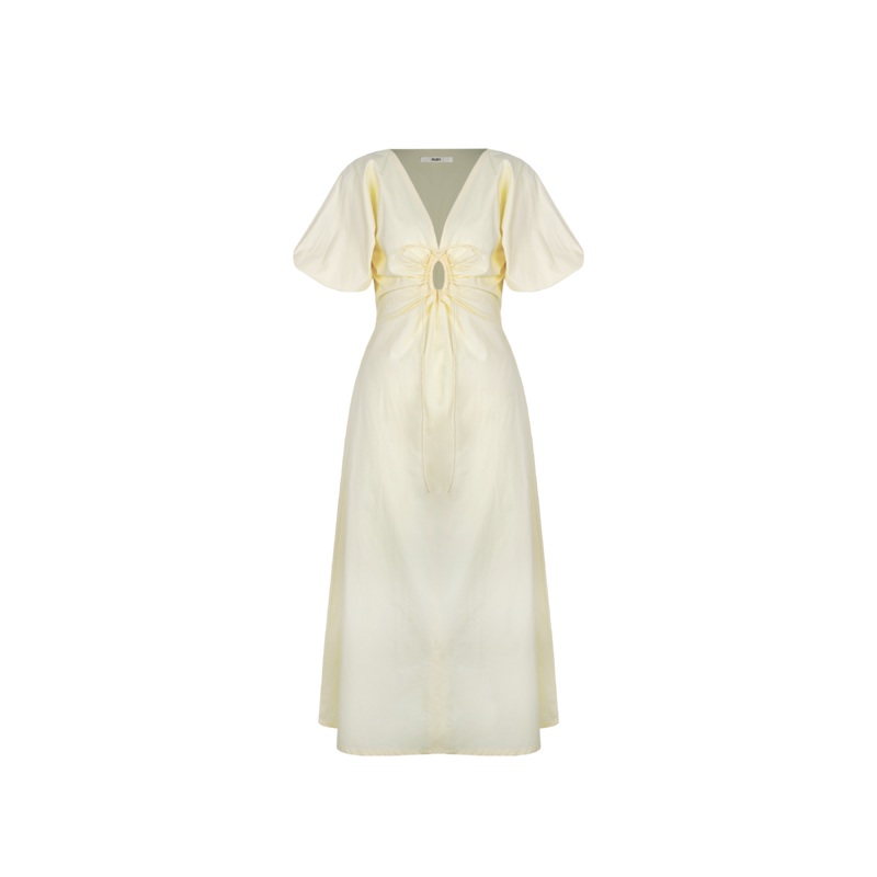 DONOVAN TIE DRESS BUTTER|4|6|8|10|12|14|16|18|20