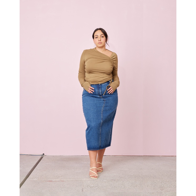 TOBY LONG SLEEVE KHAKI|4|6|8|10|12|14|16|18|20