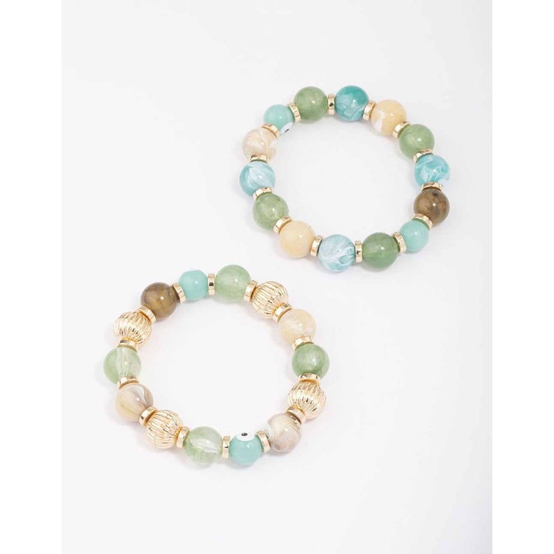 Acrylic Mixed Evil Eye Ball Bracelet