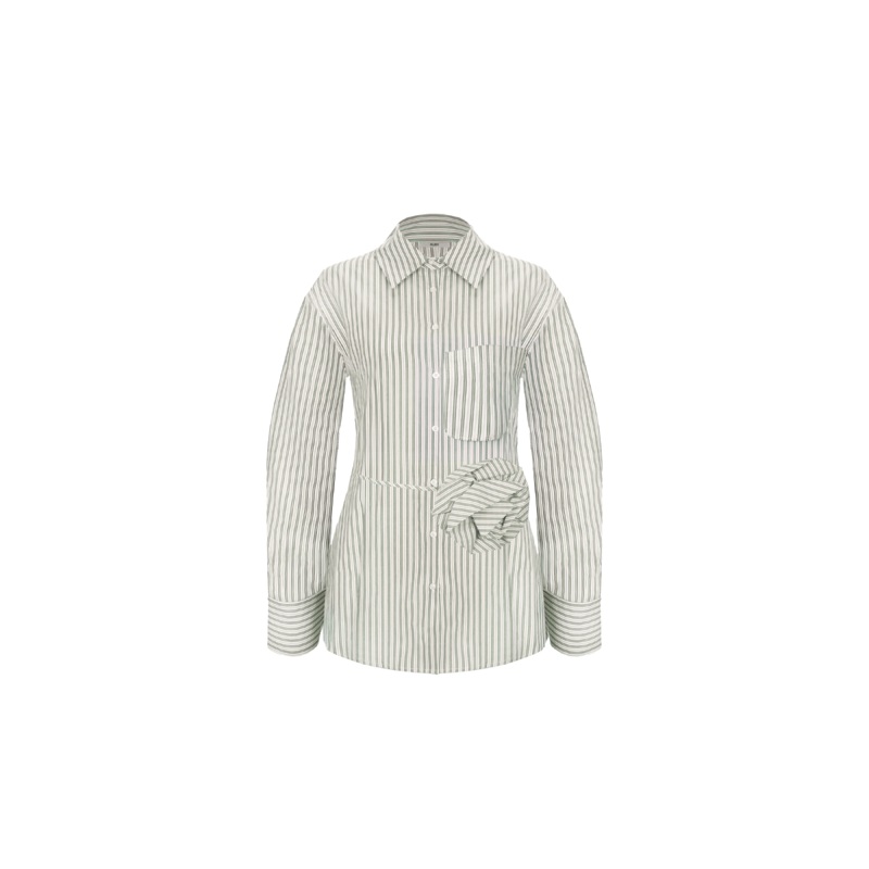 ANDRE ROSETTE SHIRT OLIVE STRIPE