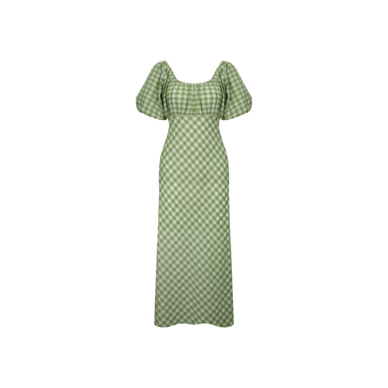 APPLE MIDI DRESS APPLE GINGHAM