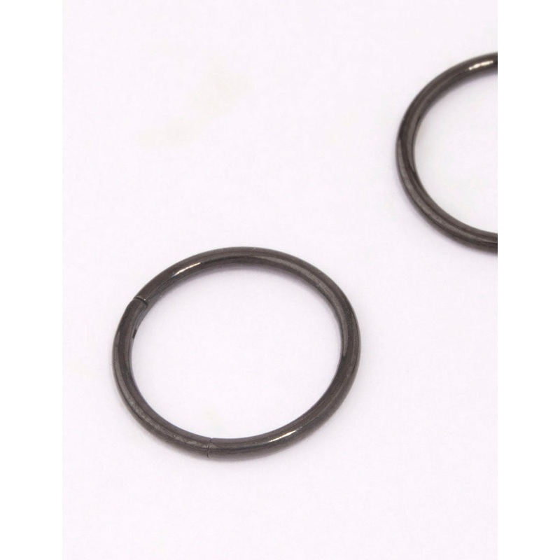 Black Coated Titanium Fine Sleeper Earrings