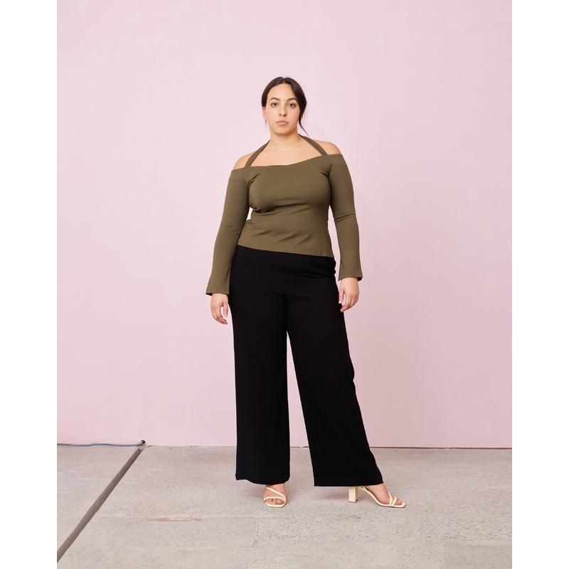 CALVIN LONG SLEEVE TOP KHAKI|4|6|8|10|12|14|16|18|20