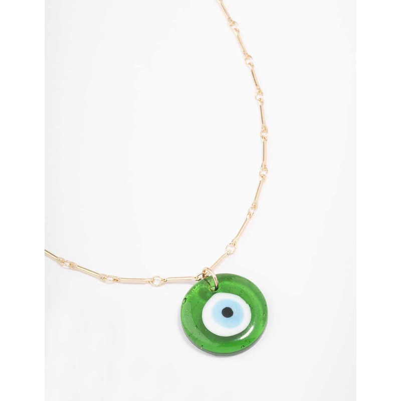 Gold Evil Eye Pendant Necklace