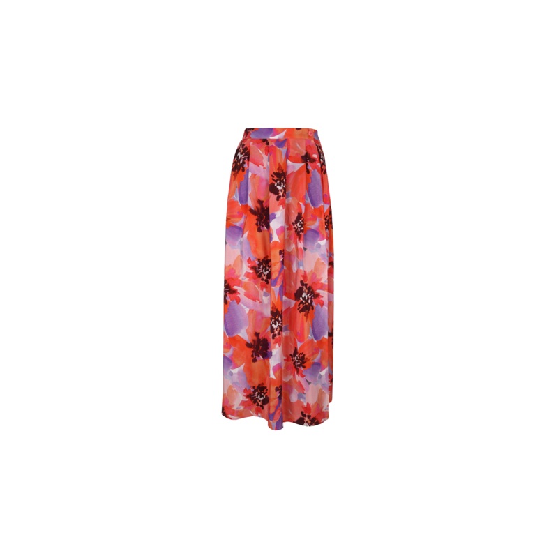 JAQUETTA SILK SKIRT POPPY FLORAL