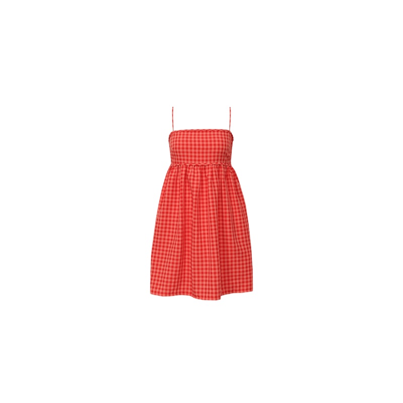 SPRITZ MINIDRESS STRAWBERRY PEACH GINGHAM